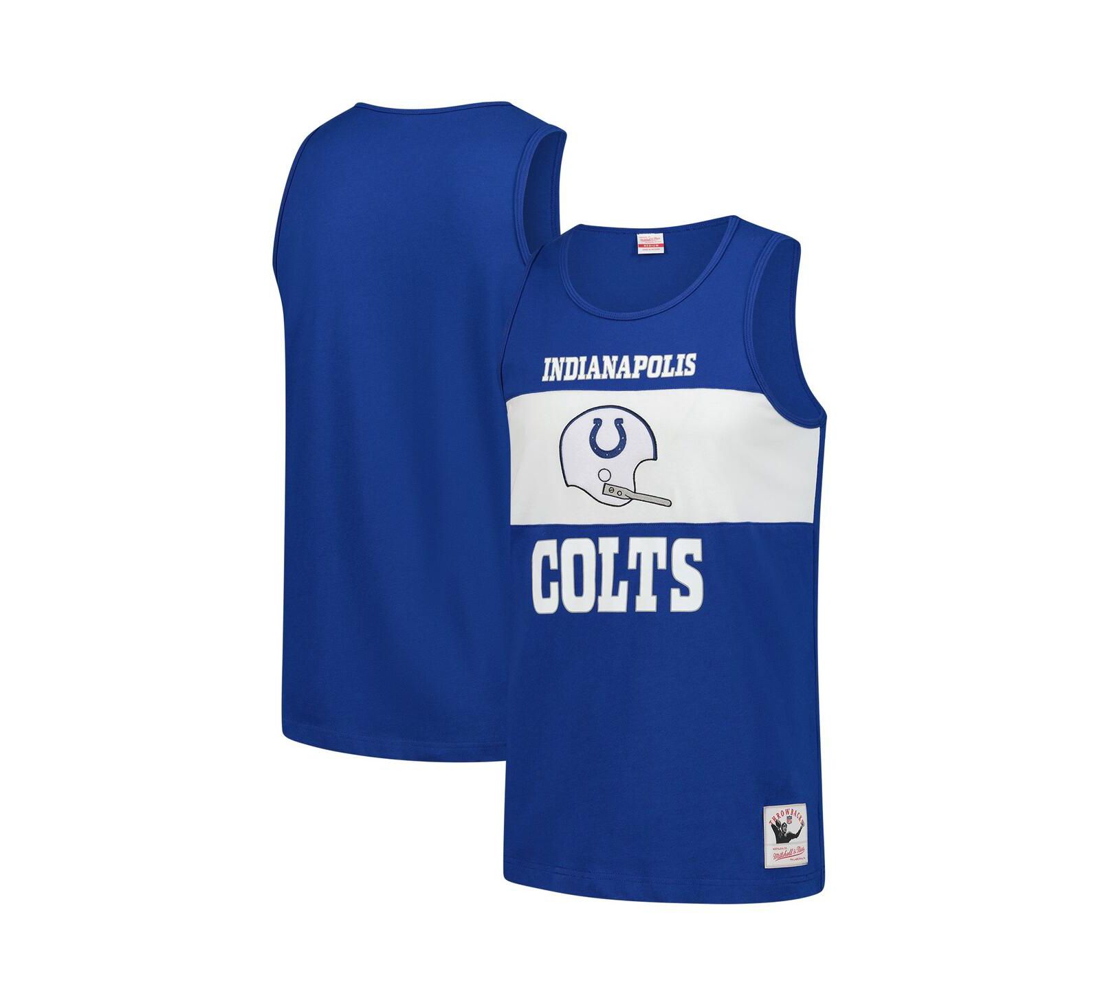 Mitchell & Ness Мужской королевский синий майка-борцовка Mitchell & Ness Indianapolis Colts Retro Color Block