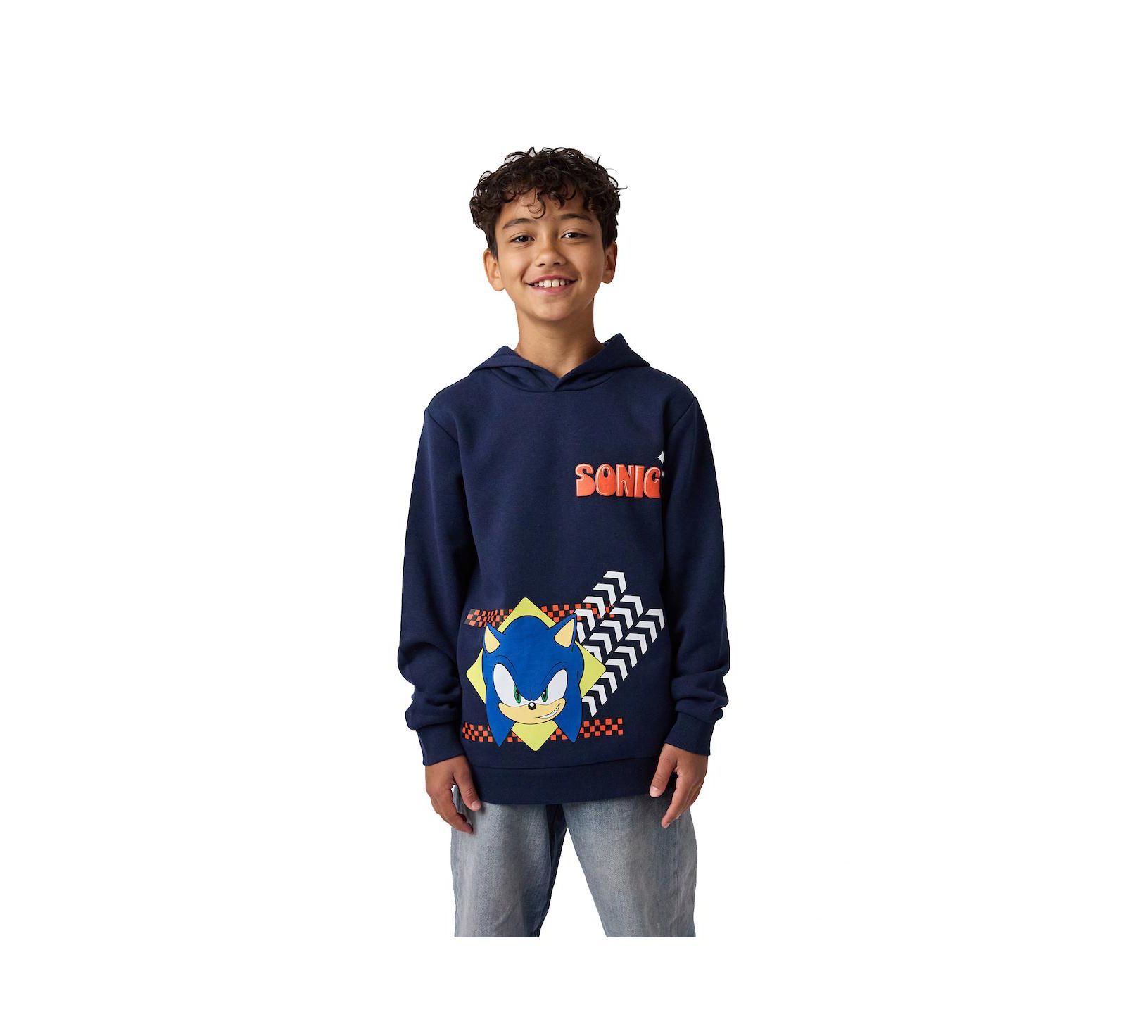 Sonic The Hedgehog Sonic Arrows and Checkered Flags Детская толстовка с капюшоном Navy Long Sleeve