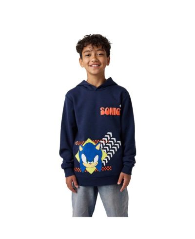Sonic The Hedgehog Sonic Arrows and Checkered Flags Детская толстовка с капюшоном Navy Long Sleeve