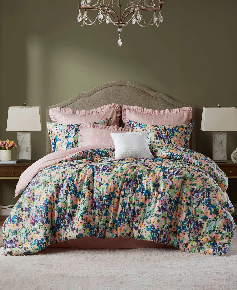 Комплект постельного белья Madison Park Ophelia Floral 8 предметов, Калифорнийский королевский