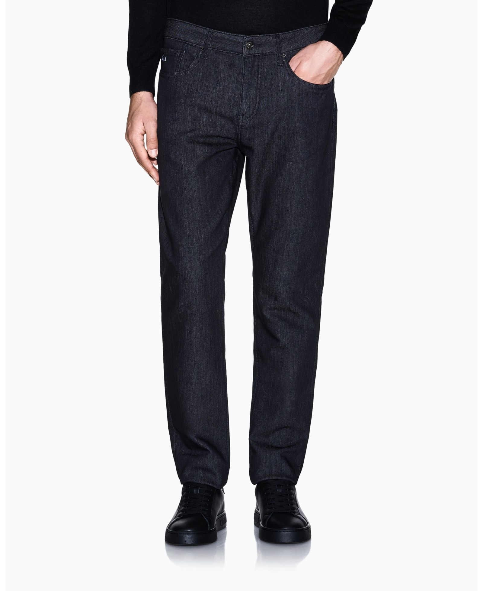 A|X Armani Exchange Men's J14 Slim Gold Splatter Jeans