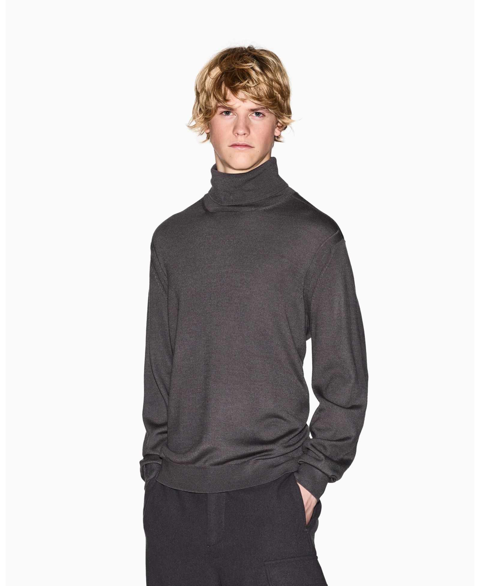 A|X Armani Exchange Мужской шерстяной джемпер с высоким воротником Cozy Lab