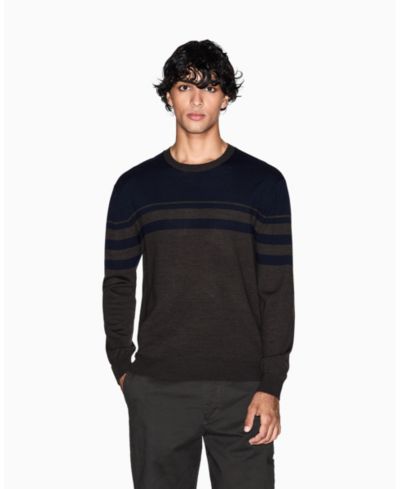Мужской длинный шерстяной свитер A|X Armani Exchange с цветовым блоком