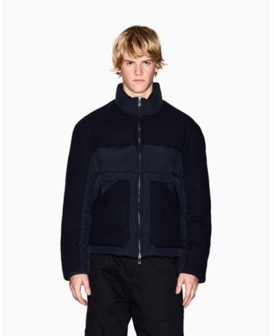 A|X Armani Exchange Men's Quilted Color Block Puffer Coat