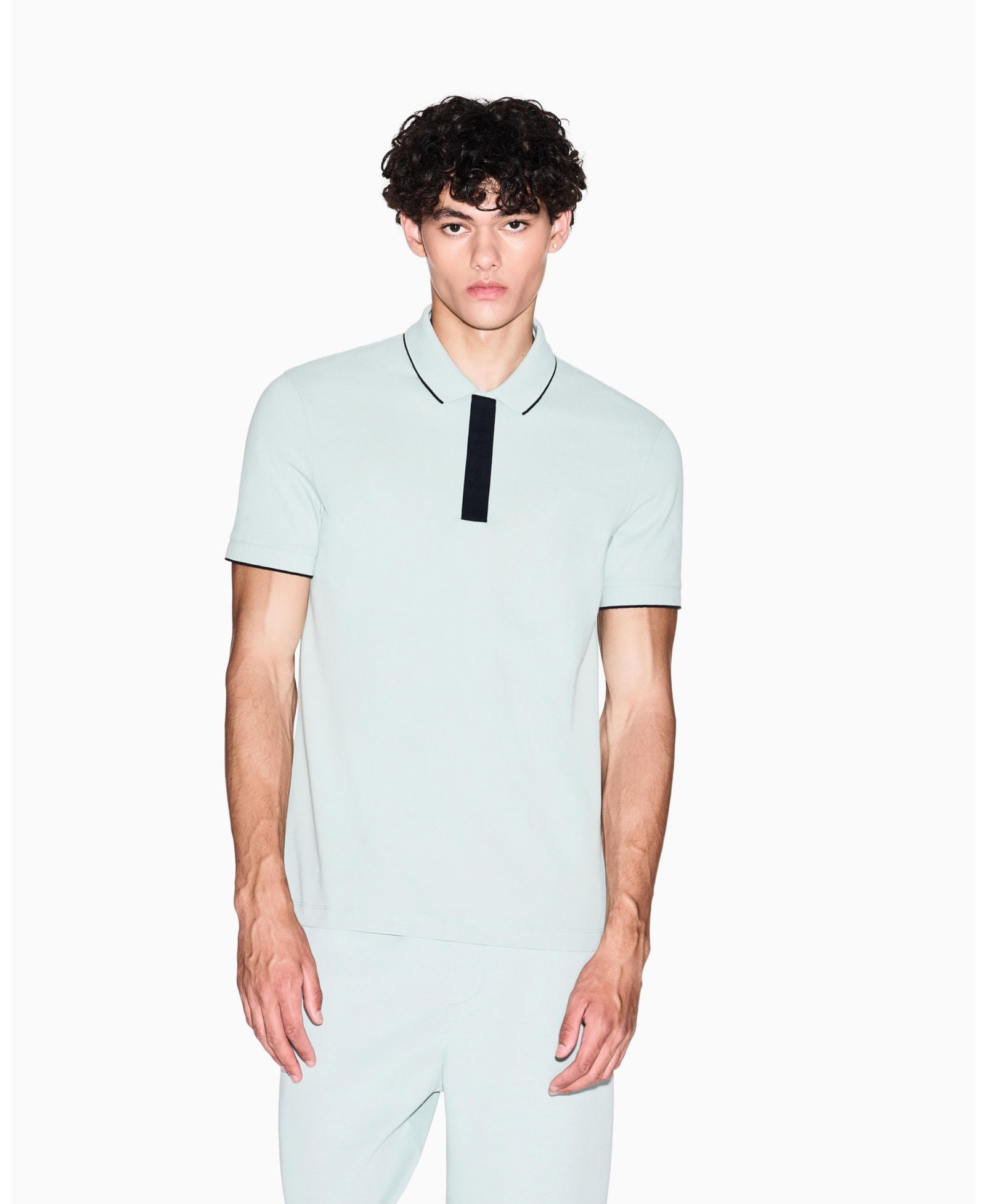 Мужское поло A|X Armani Exchange с логотипом из гребенки