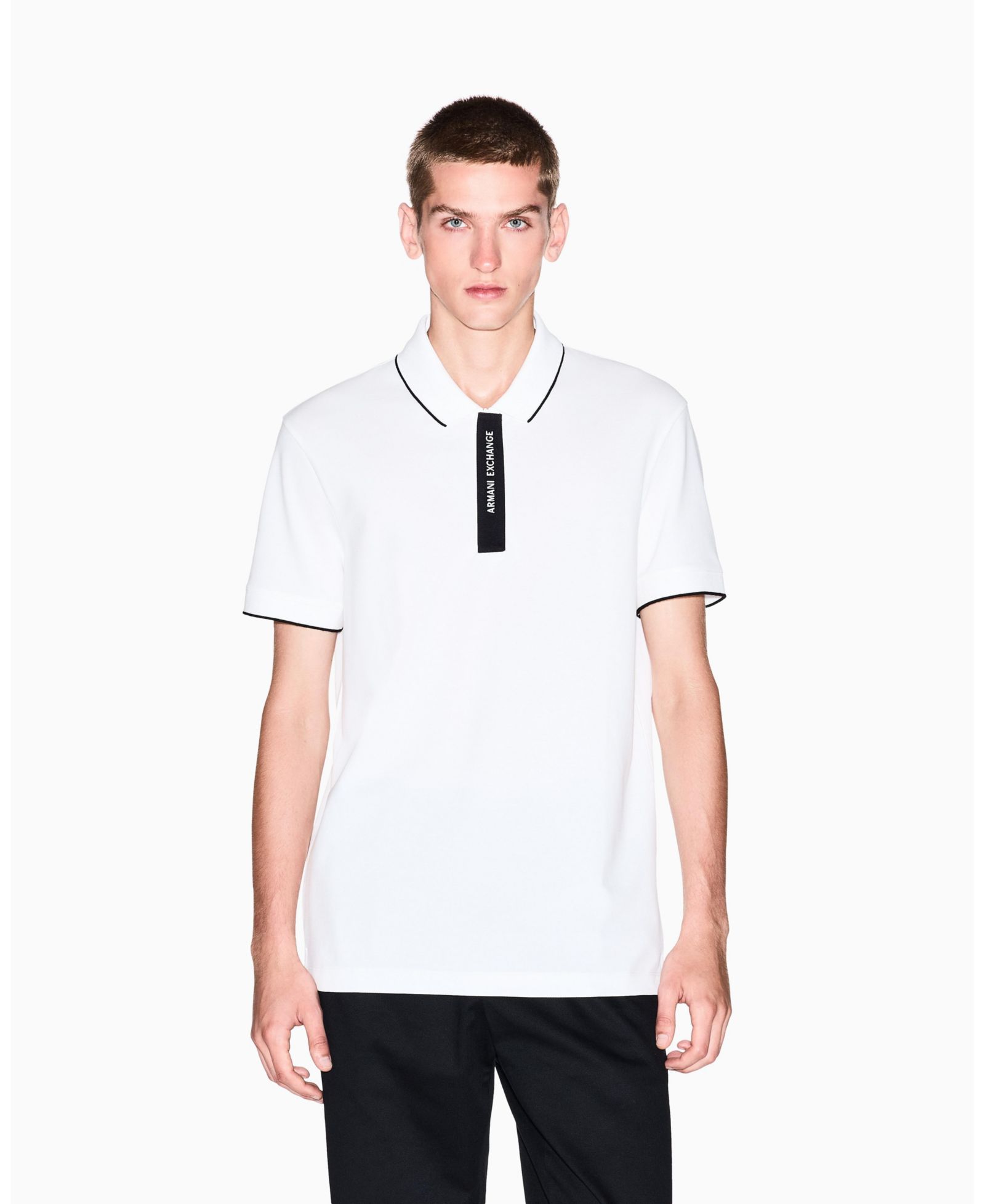 Мужская рубашка поло A|X Armani Exchange с логотипом Grosgrain