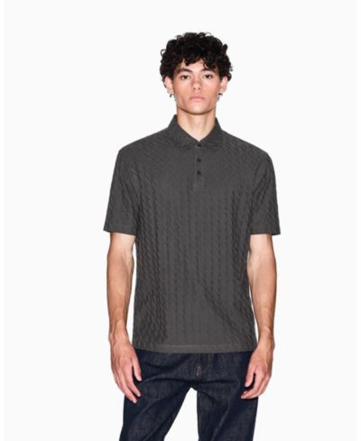 A|X Armani Exchange Мужская рубашка поло из мерсеризованного хлопка Jacquard с коротким рукавом