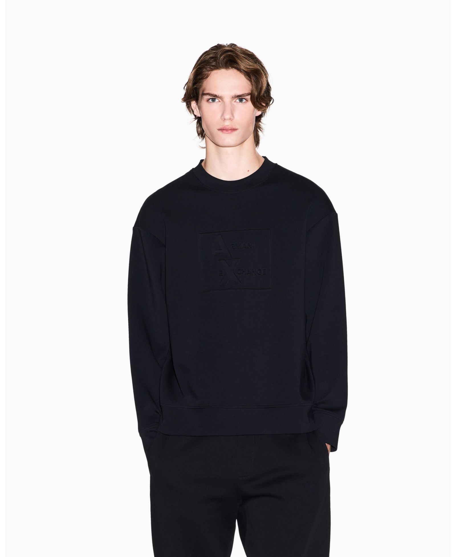 Свитшот A|X Armani Exchange Men's Tonal Grid Box Crewneck