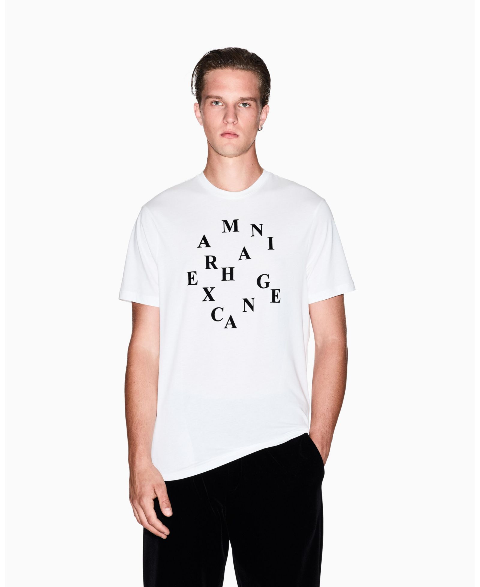 A|X Armani Exchange Мужская футболка с графическим принсовом Circle Lettering