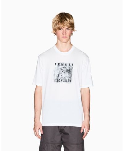 A|X Armani Exchange Men's Grid Box Splatter Graphic T-Shirt