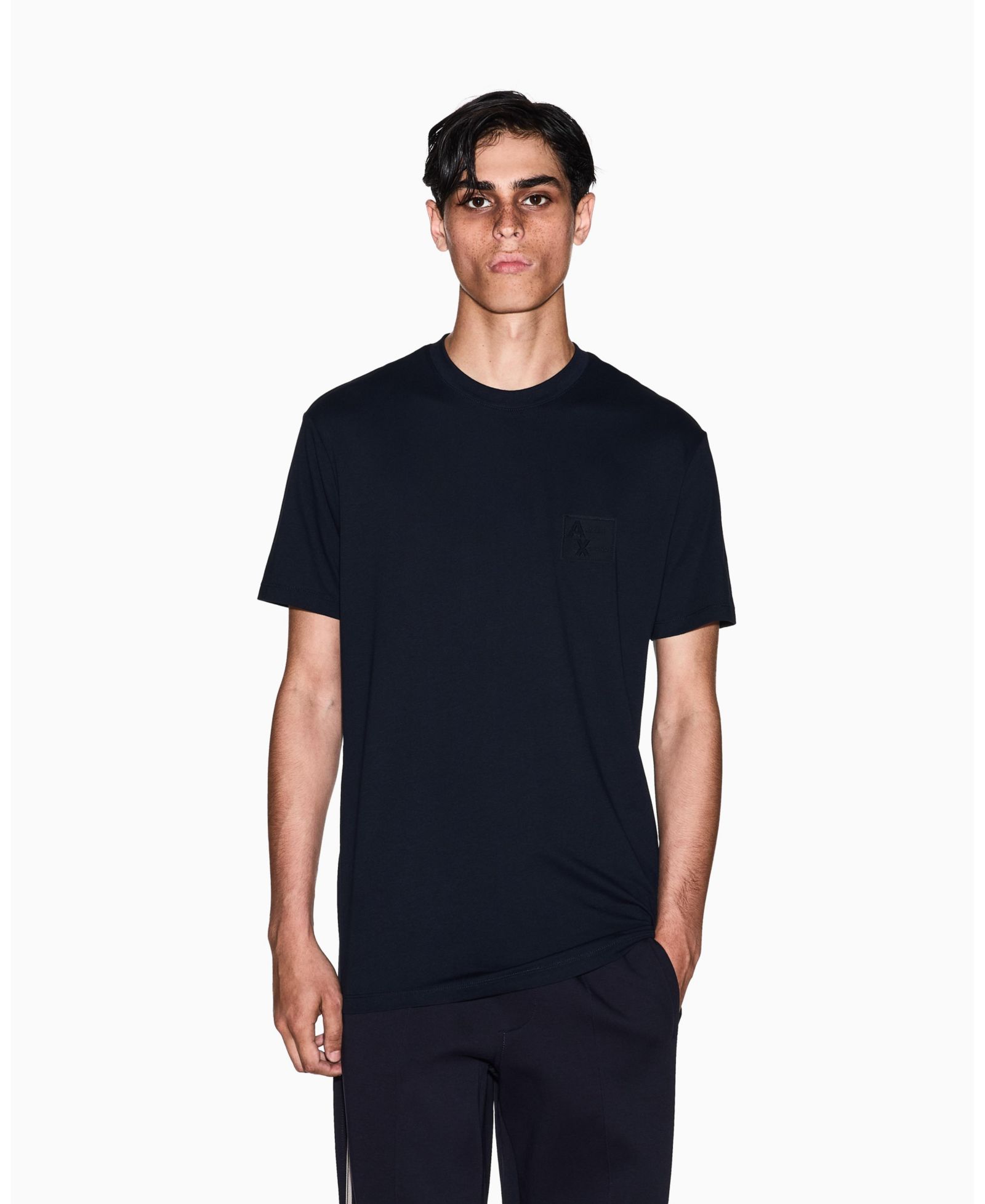 A|X Armani Exchange Мужской Grid Box Top Chest T-Shirt