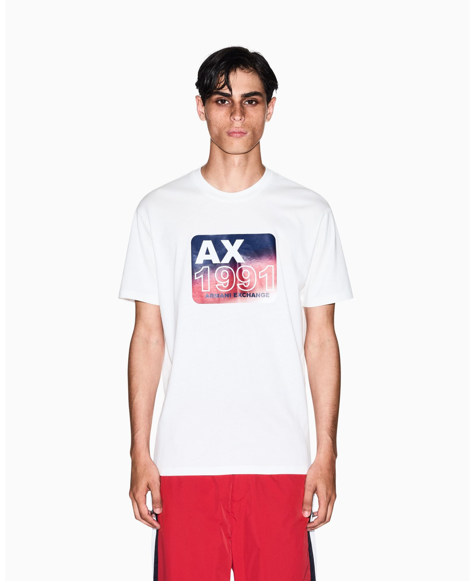 Футболка A|X Armani Exchange Men's Grid Box Logo Badge Graphic