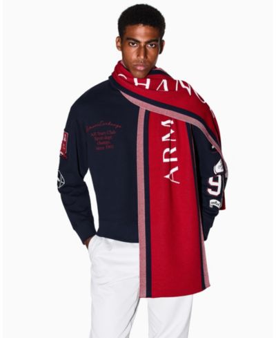 A|X Armani Exchange Men's Wool Wording Scarf