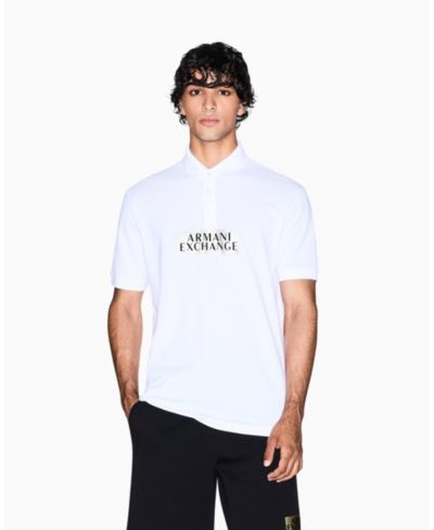 Мужская рубашка-поло A|X Armani Exchange с золотым логотипом