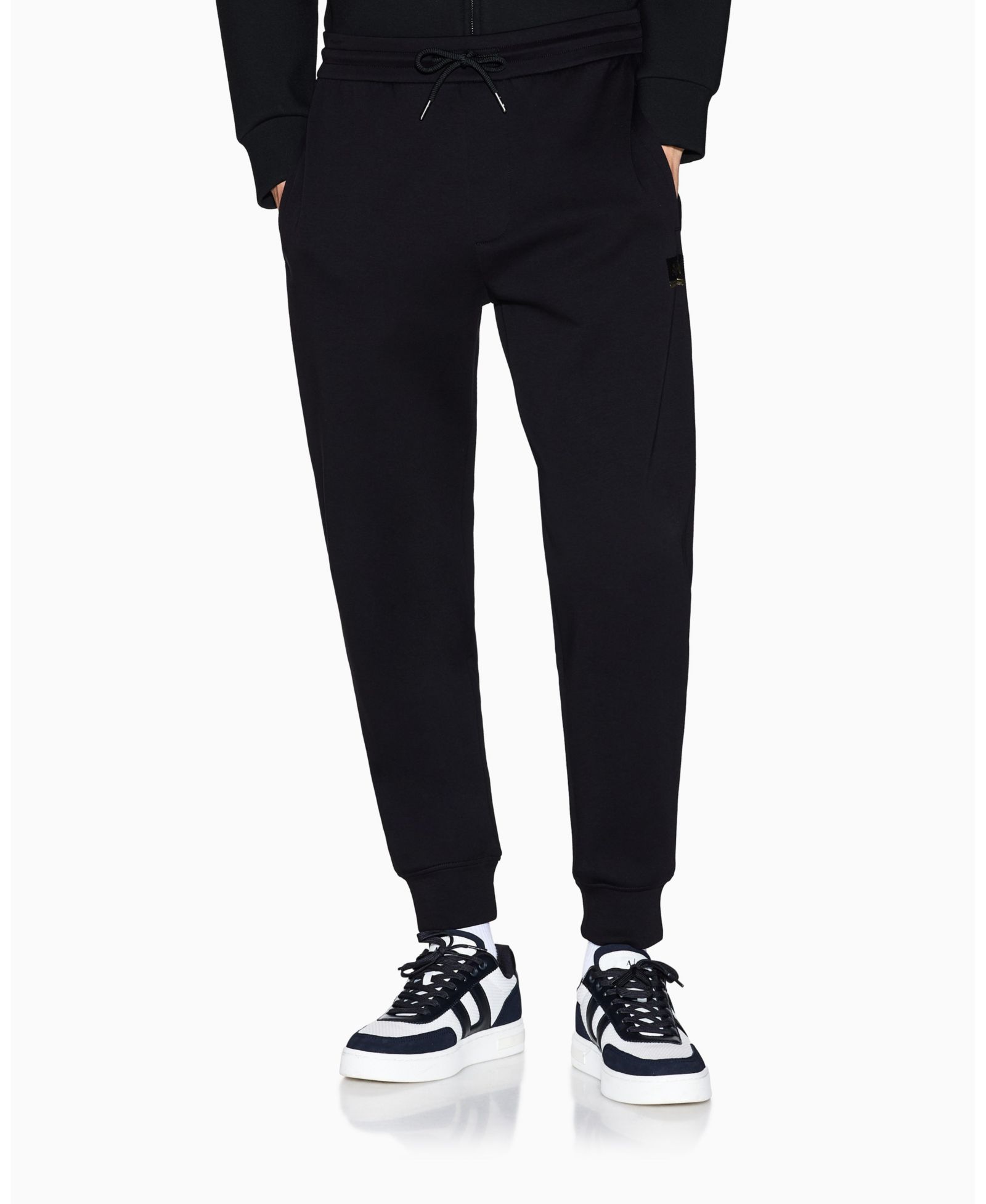 A|X Armani Exchange Мужские джоггеры с золотым логотипом из флиса