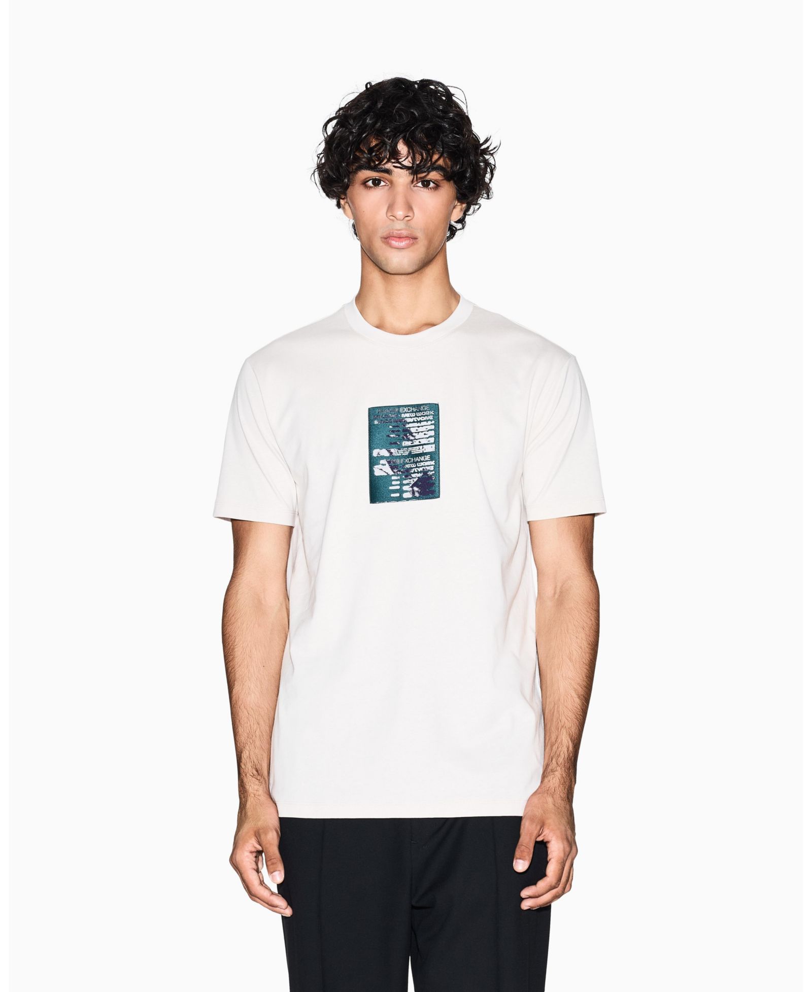 A|X Armani Exchange Мужская футболка Heavy Jersey Center Chest Grid Box T-Shirt