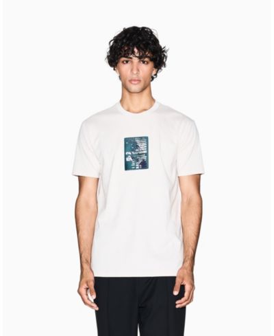 A|X Armani Exchange Men's Heavy Jersey Center Chest Grid Box T-Shirt
