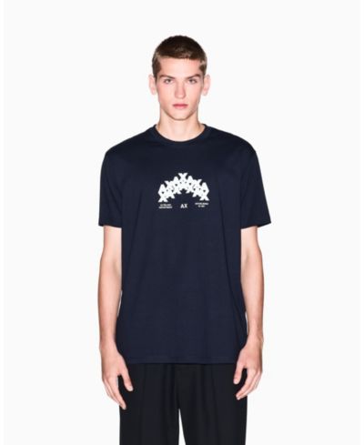Мужская футболка A|X Armani Exchange с логотипом AX и флокированием