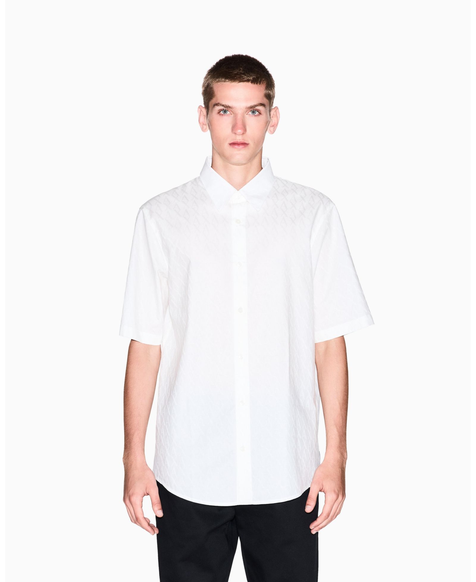Мужская рубашка A|X Armani Exchange из хлопка жаккард с логотипом