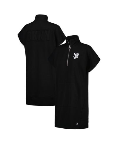 Женское платье DKNY Black San Francisco Giants Emily Quarter-Zip Sneaker Dress