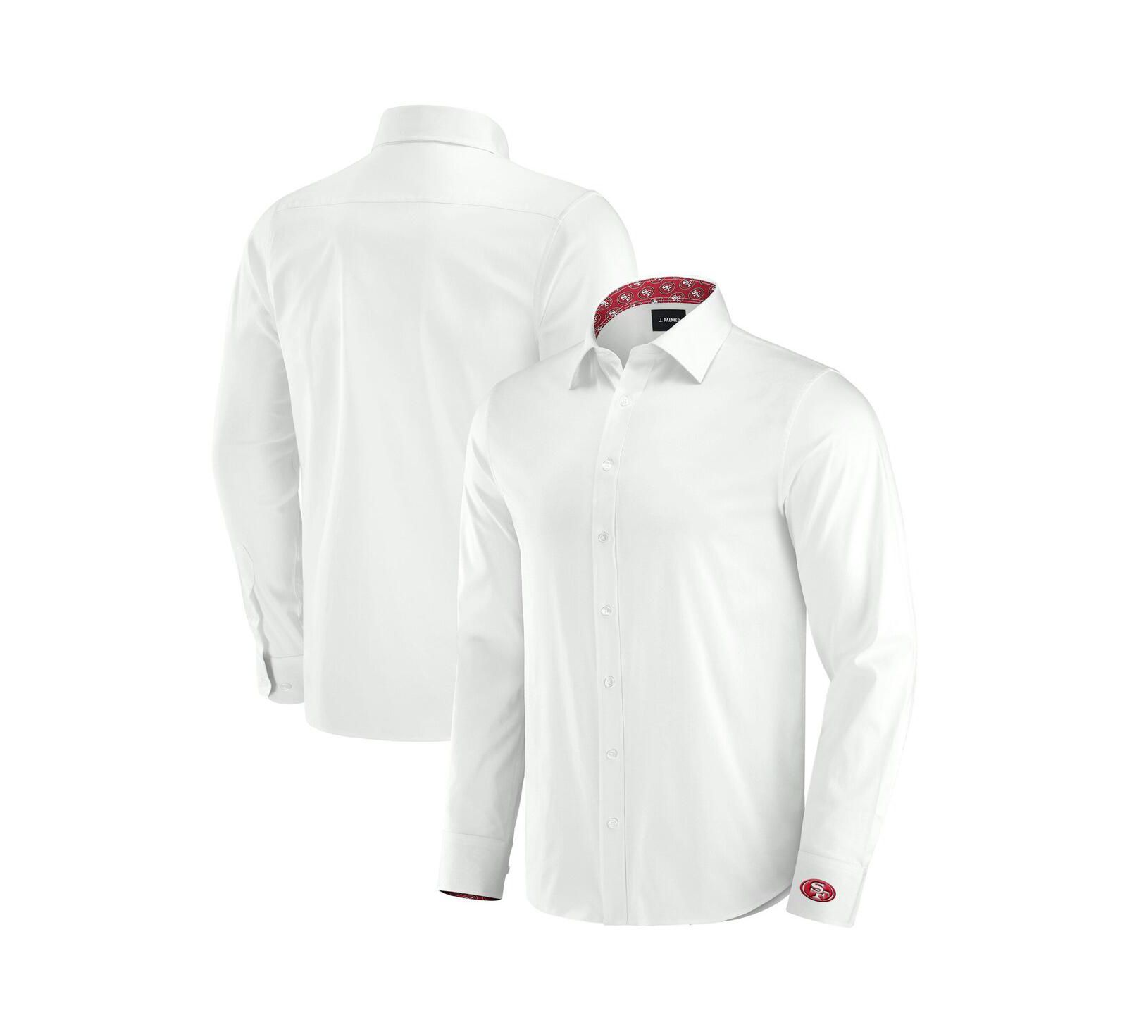 J. Palmer Men's White San Francisco 49ers Man-In-Motion Long Sleeve Button-Up Dress Shirt