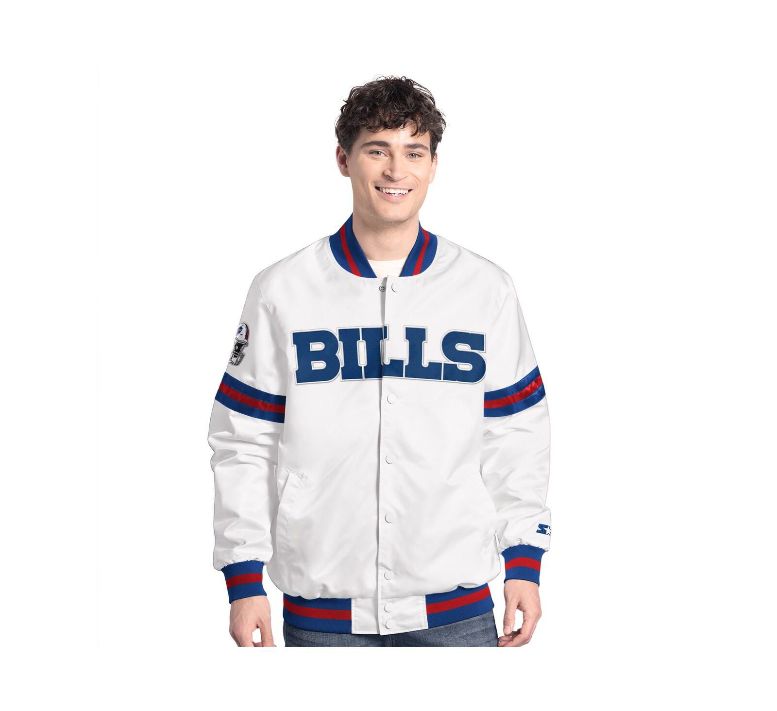Starter Men's White Buffalo Bills Scout Full-Snap Varsity Jacket
