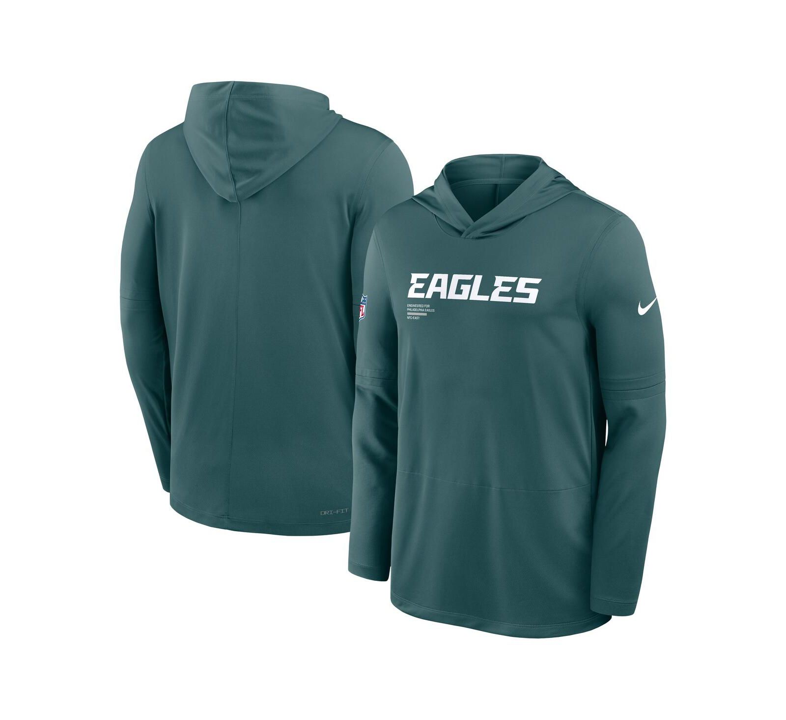 Nike Men's Midnight Green Philadelphia Eagles Big & Tall Sideline Performance Long Sleeve Hoodie T-Shirt