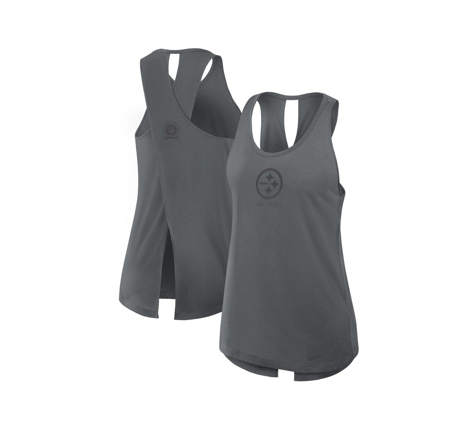 Женский спортивный топ Nike Pittsburgh Steelers Glory Crisscross, серый