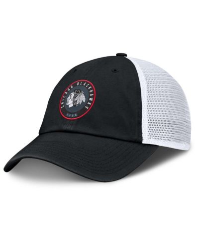 Мужская кепка Fanatics Chicago Blackhawks Averie Trucker регулируемая черная/белая
