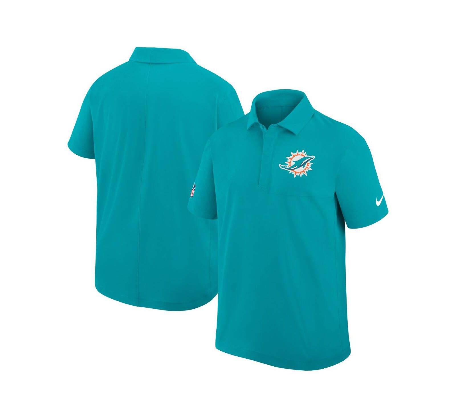 Мужская рубашка-поло Nike Aqua Miami Dolphins Sideline City Pride Woven Performance