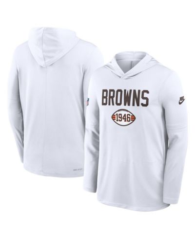 Мужская футболка-худи Nike White Cleveland Browns Alt Pack Pass Accuracy Performance Long Sleeve