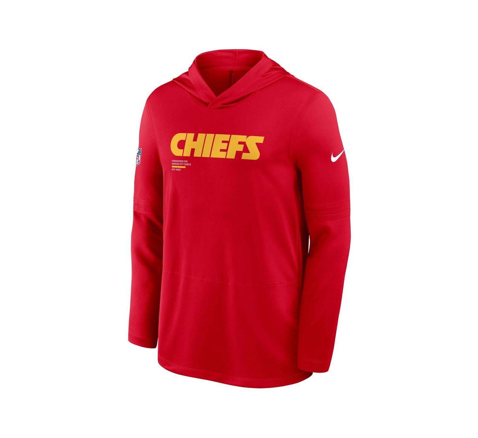 Мужское худи Nike Red Kansas City Chiefs Sideline Pure Fury Performance Long Sleeve
