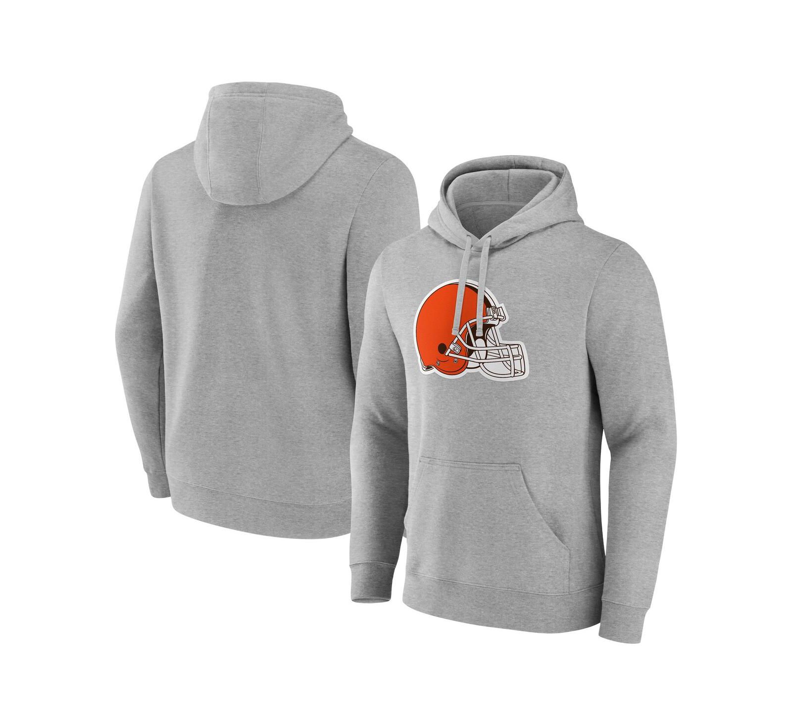 Мужское худи Fanatics Heather Gray Cleveland Browns Deliver Fleece Pullover