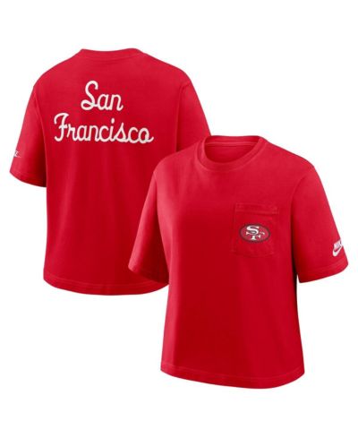 Nike Женская бокси футболка Scarlet San Francisco 49ers Rewind