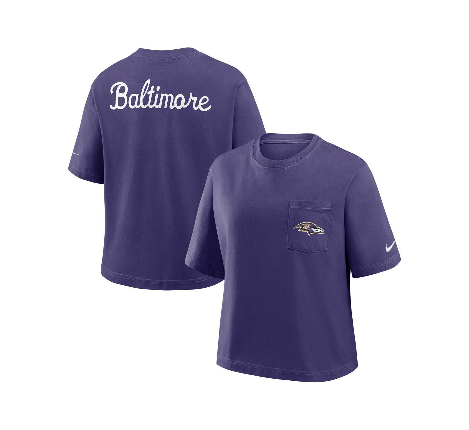 Женская футболка Nike Baltimore Ravens Rewind Purple Boxy