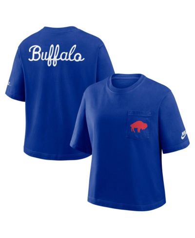 Женская футболка Nike Royal Buffalo Bills Rewind Pocket Boxy