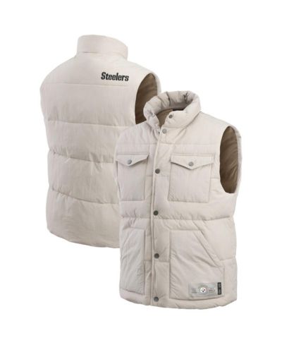 Мужская жилетка Fanatics Pittsburgh Steelers Puffer Full-Snap, кремовый цвет