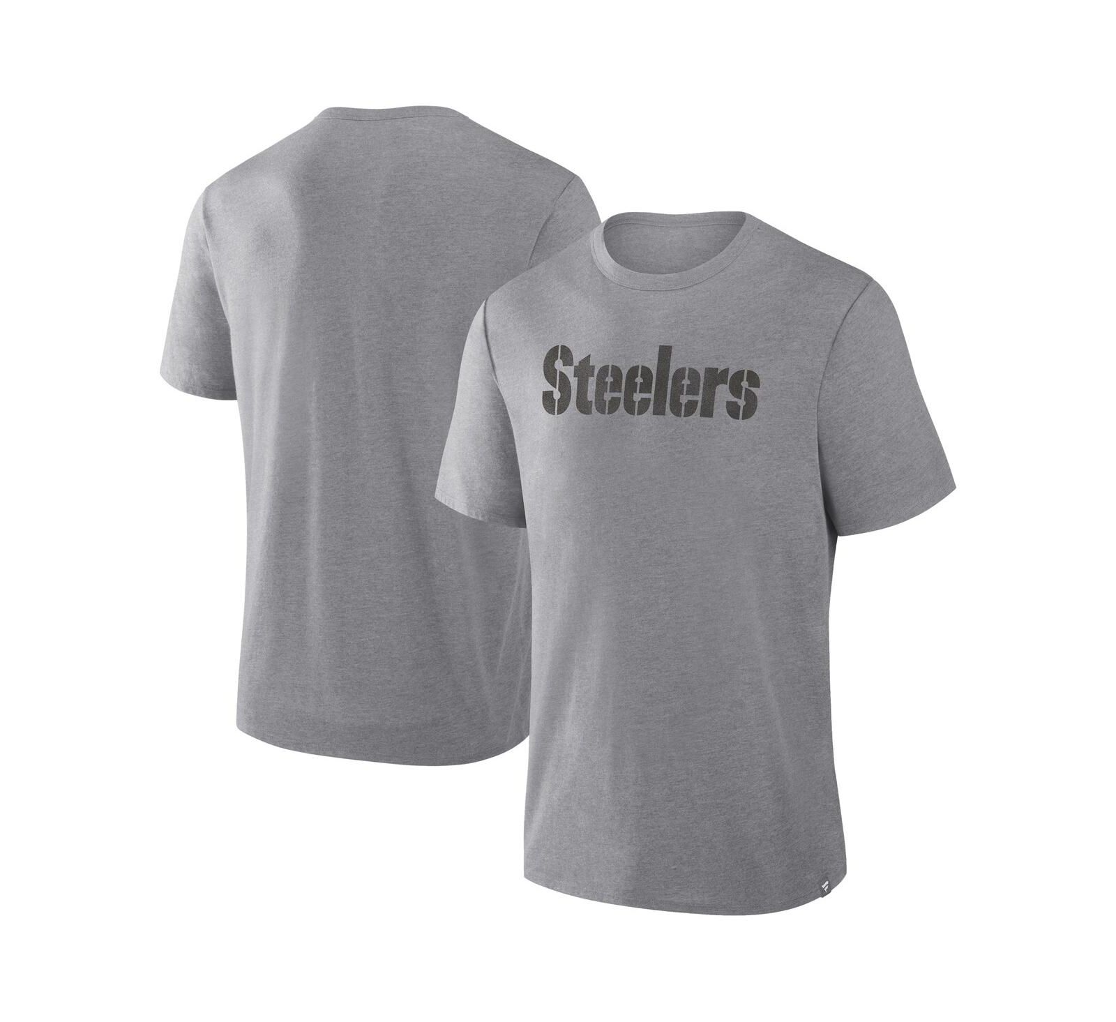 Мужская футболка Fanatics Pittsburgh Steelers Pass Rush, серый меланж