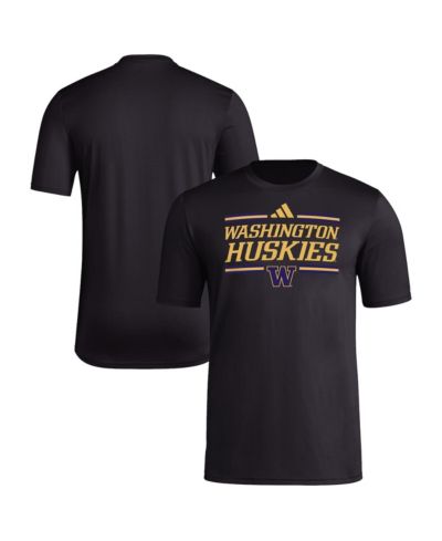 adidas Мужская футболка Washington Huskies Strategy Pre-Game Black