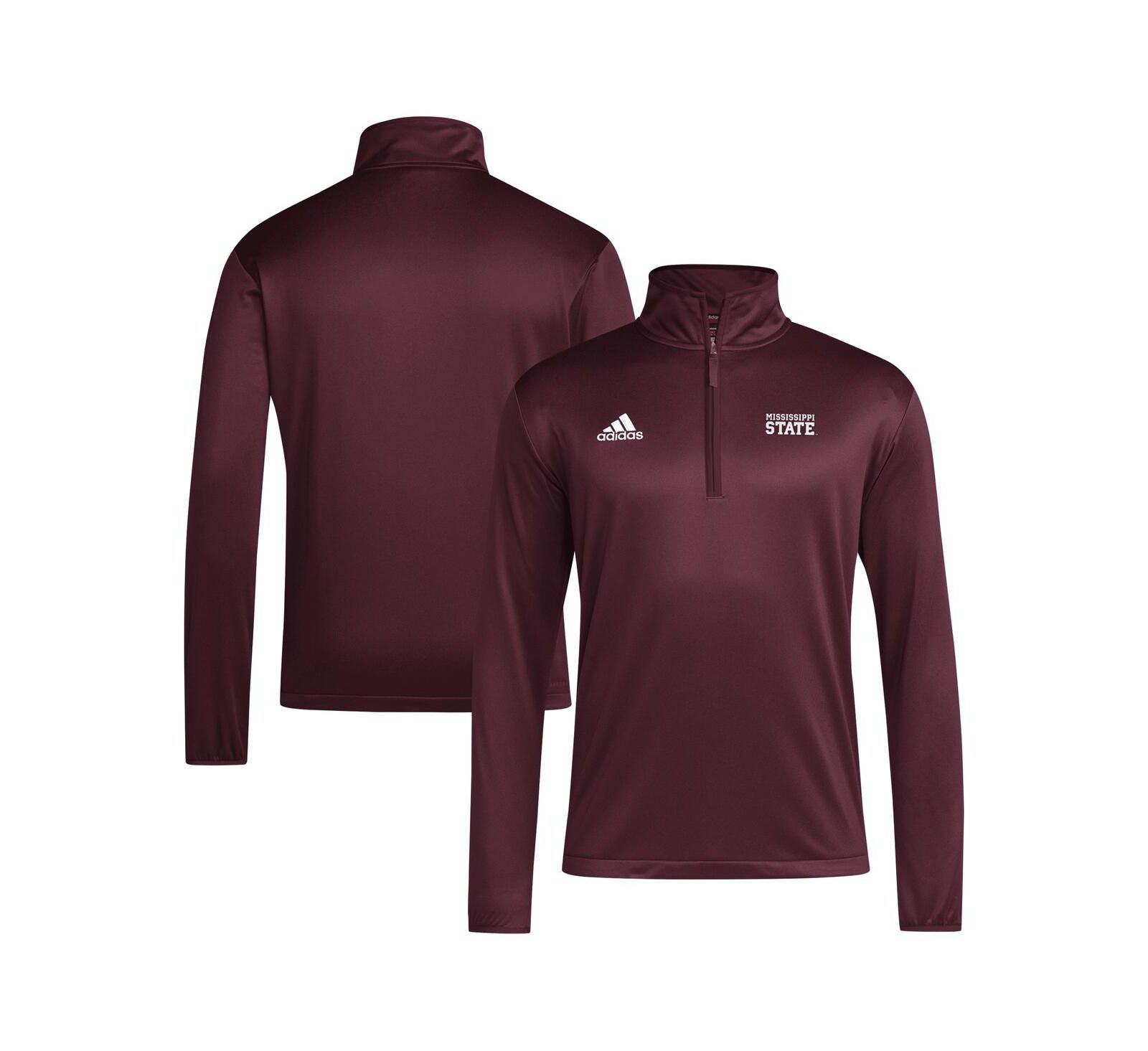 Adidas Men's Maroon Mississippi State Bulldogs 2024 Coaches Sideline Quarter-Zip Sweatshirt