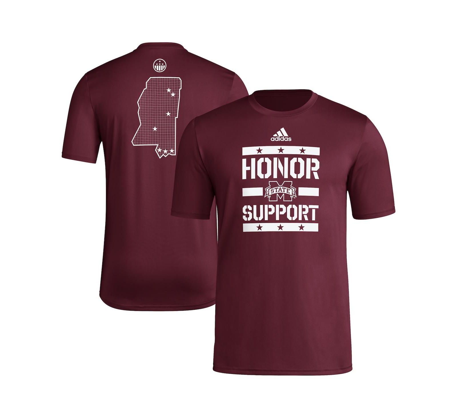 Adidas Men's Maroon Mississippi State Bulldogs Honor Support Pre-Game T-Shirt