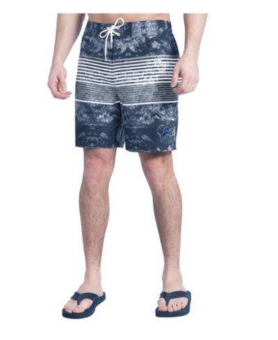 G-III Sports by Carl Banks Men's Navy/Gray Detroit Lions Horizon Volley Swim Shorts