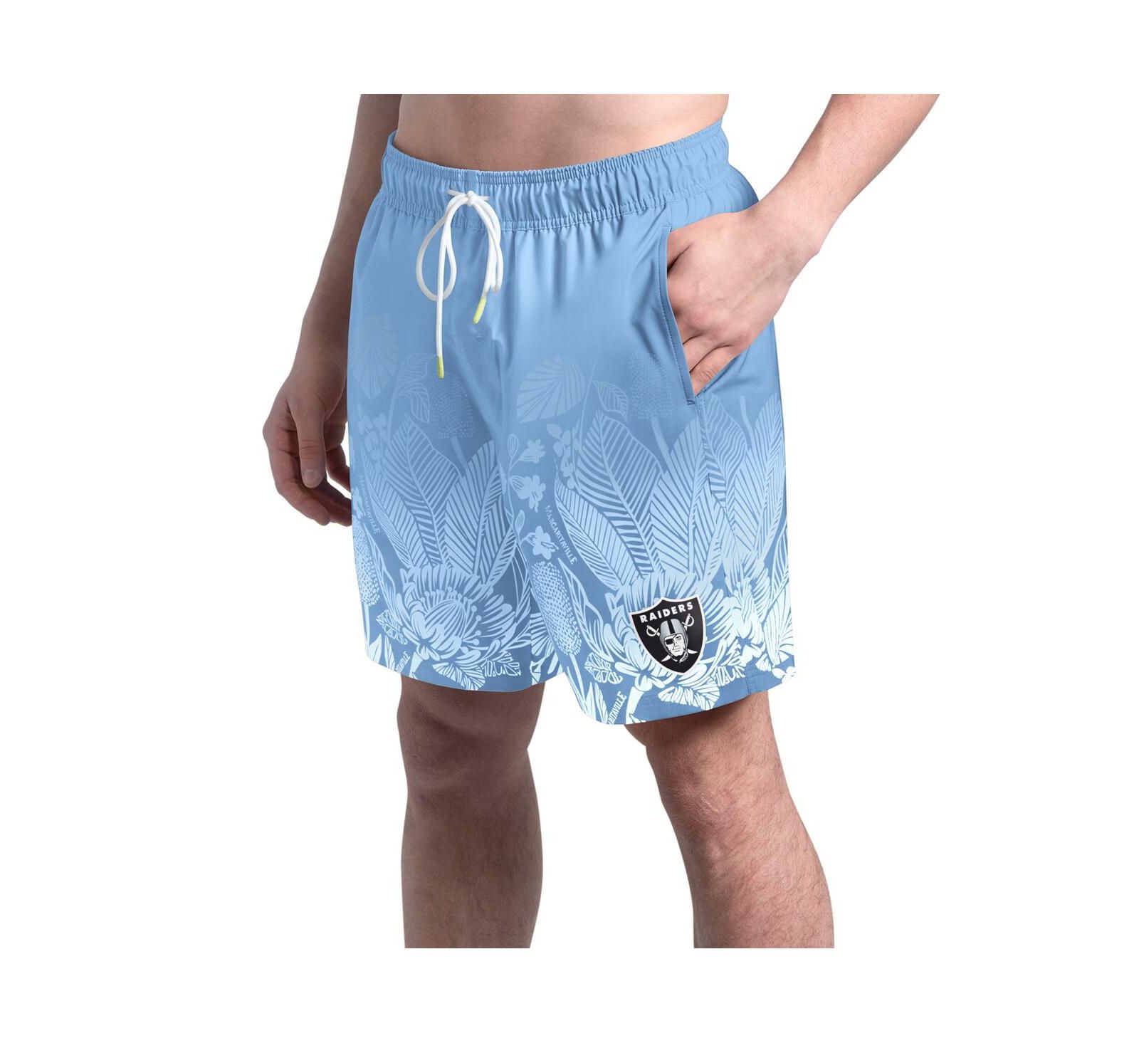 Margaritaville Men's Light Blue Las Vegas Raiders Lagoon Fiesta Swim Shorts