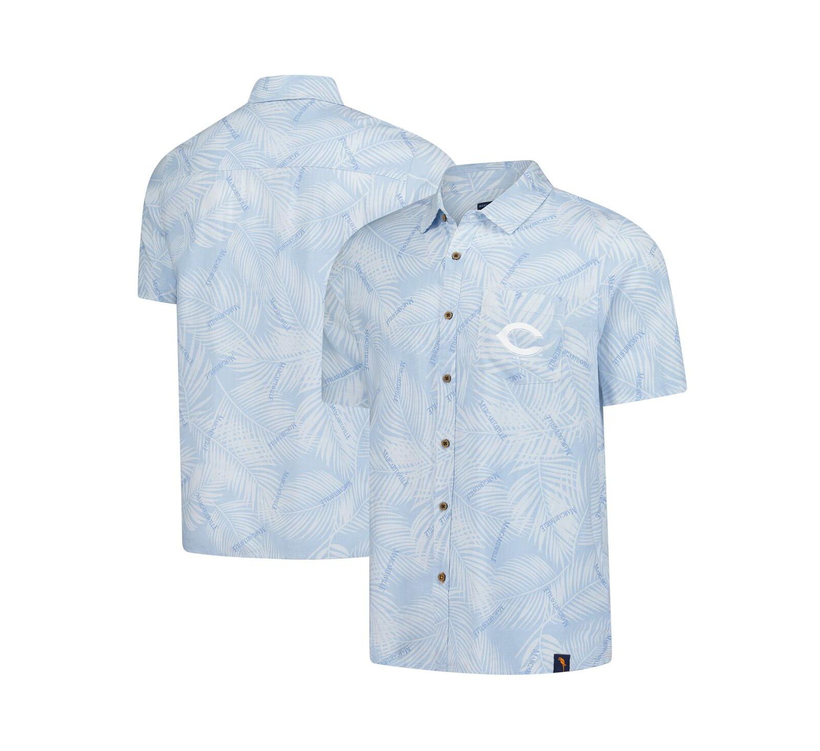 Margaritaville Men's Blue Cincinnati Reds Linen Party Button-Up Shirt