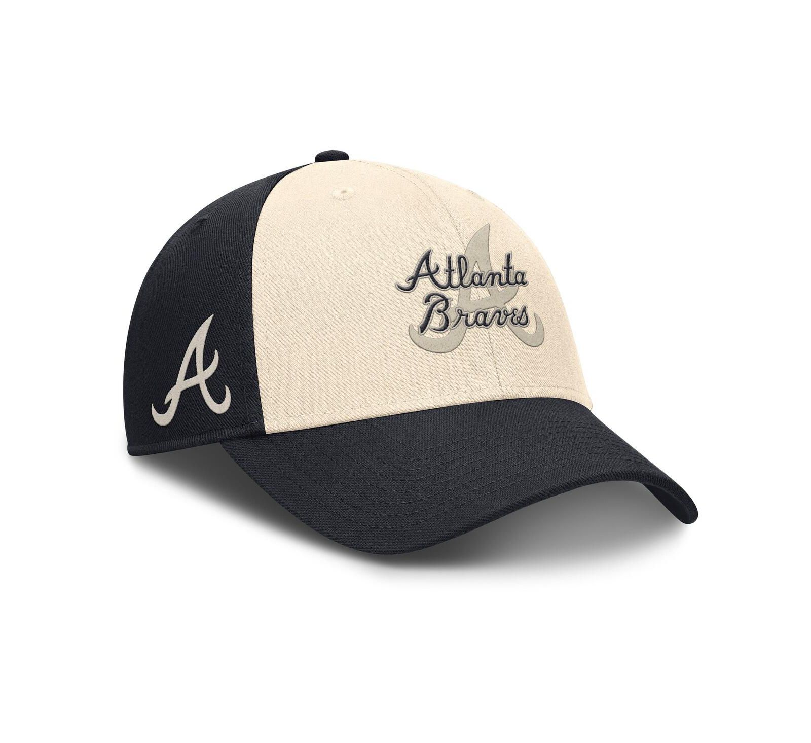 Nike Men's Navy/Natural Atlanta Braves Statement Club Performance Adjustable Hat