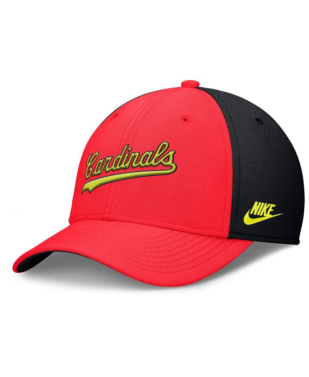 Nike Men's Crimson/Black St. Louis Cardinals Neon 90s Rise Swoosh Flex Hat