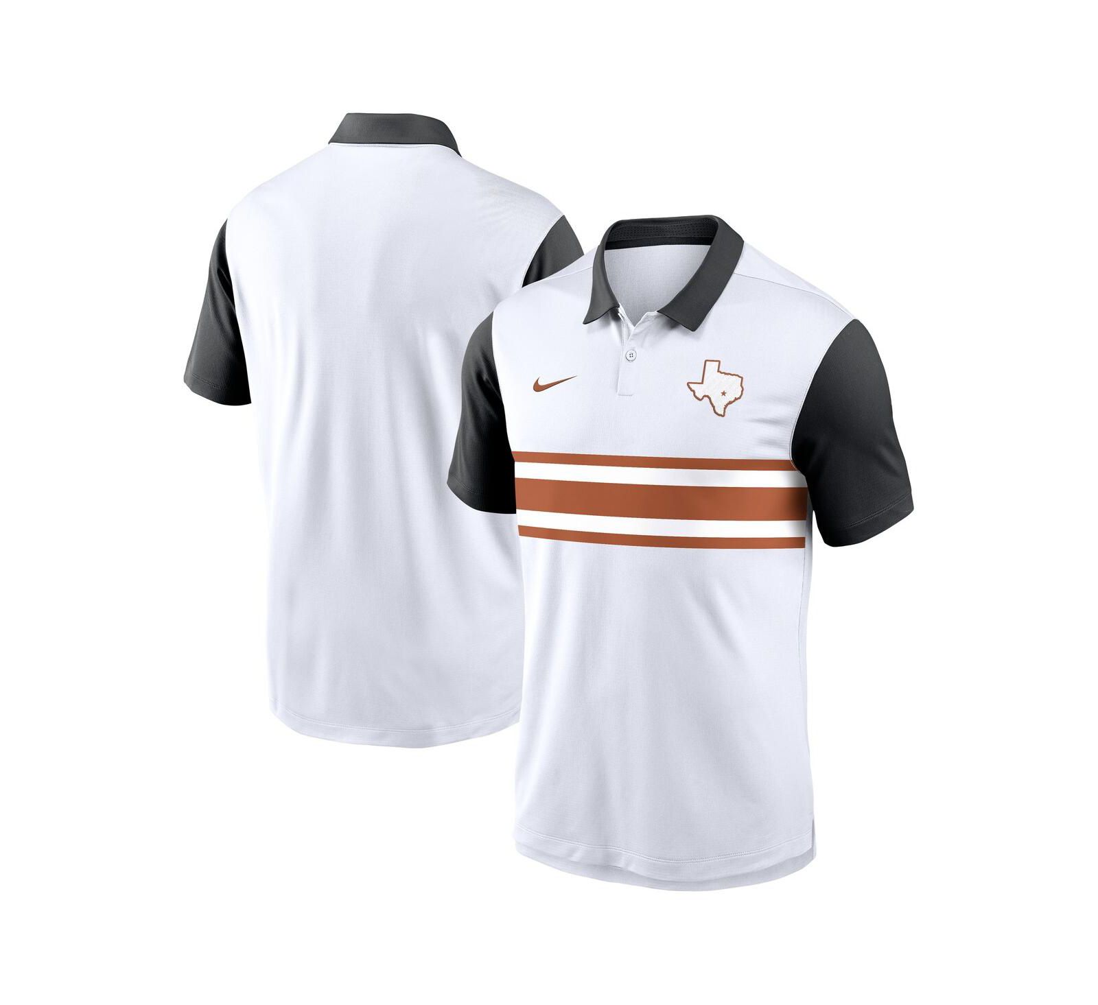 Nike Men's White/Black Texas Longhorns Athletic Prep Alt Logo Vapor Performance Polo Shirt
