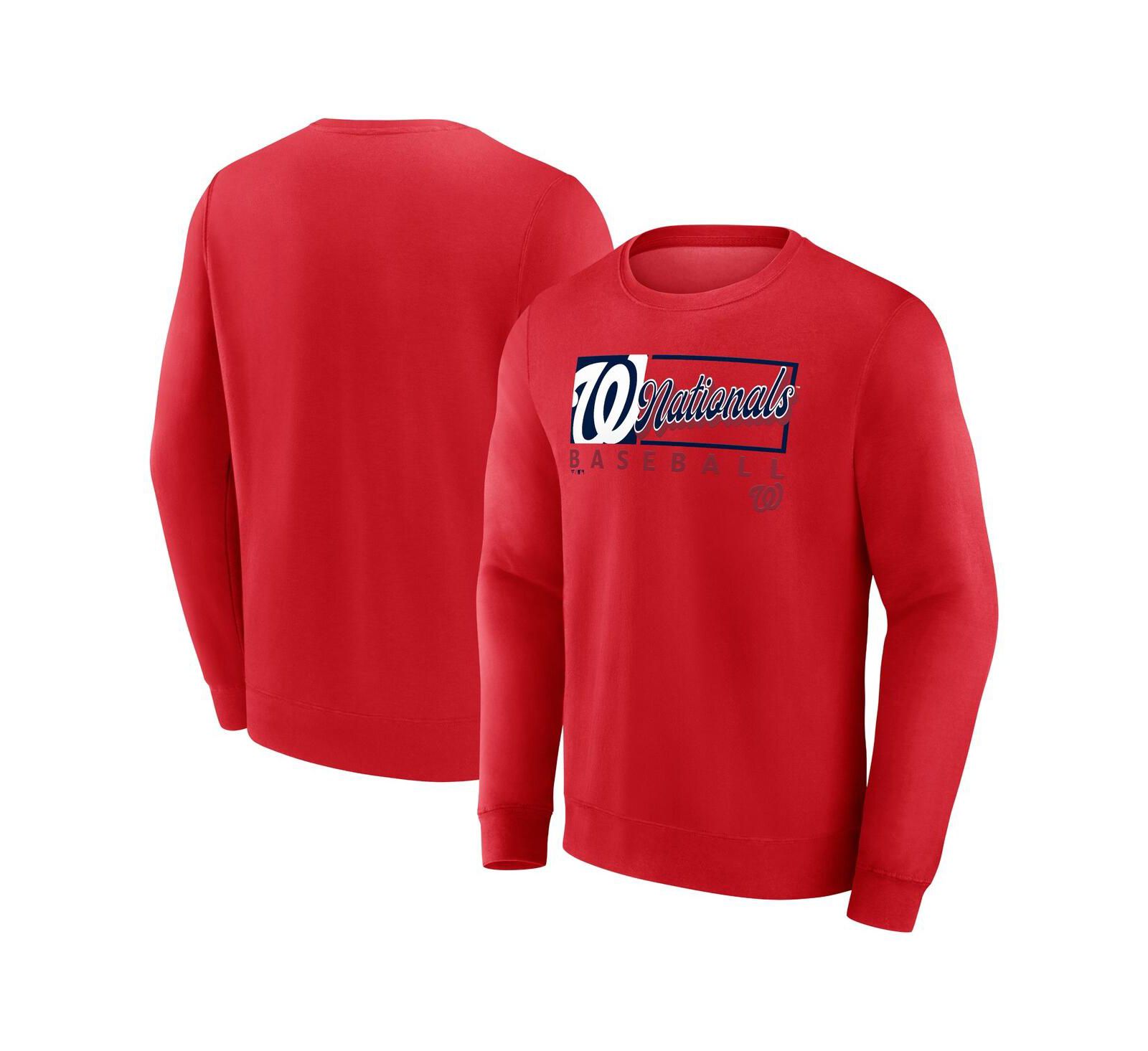 Мужской свитшот Fanatics Red Washington Nationals Focus Fleece Pullover