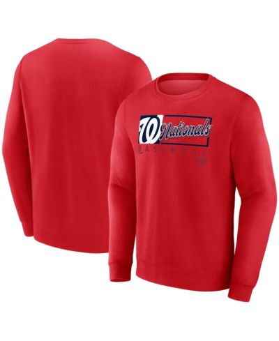 Мужской свитшот Fanatics Red Washington Nationals Focus Fleece Pullover
