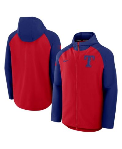 Мужская ветровка Nike Red/Royal Texas Rangers Authentic Collection Raglan Performance Full-Zip
